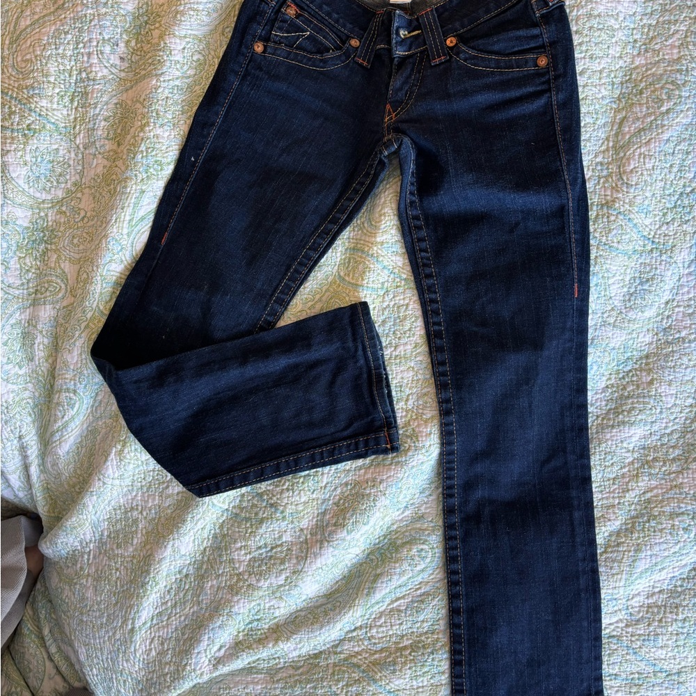 True Religion Dark Blue Straight Leg Jeans